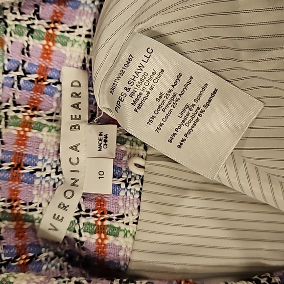 💕VERONICA BEARD💕 Etney Tweed Dickey Jacket Light Lavender Multi-Color 10 NWOT - Picture 16 of 16